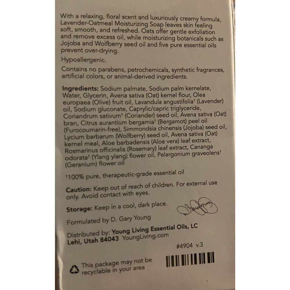 Young Living Essential Oils Moisturizing Soap 3.5oz‎ 100g, Lavender-Oatmeal - Picture 3 of 4